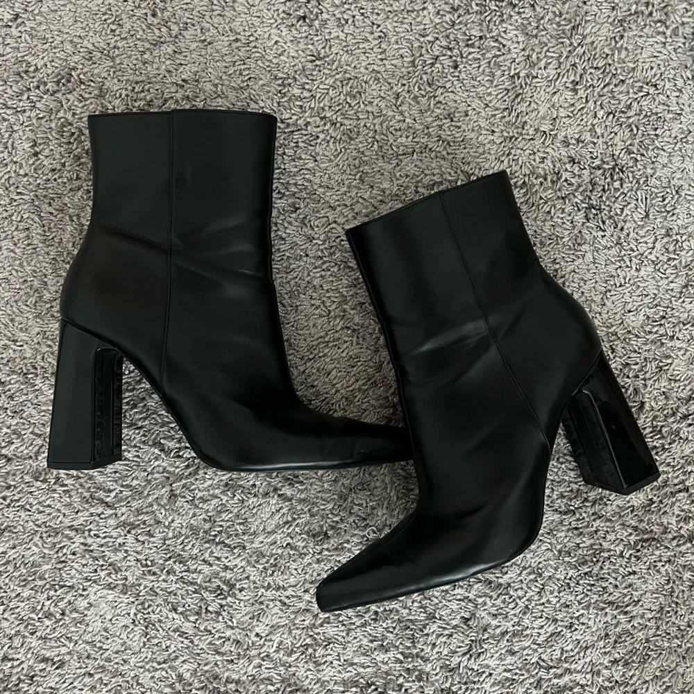 Zara Black Heeled Boots - Picture 1 of 4